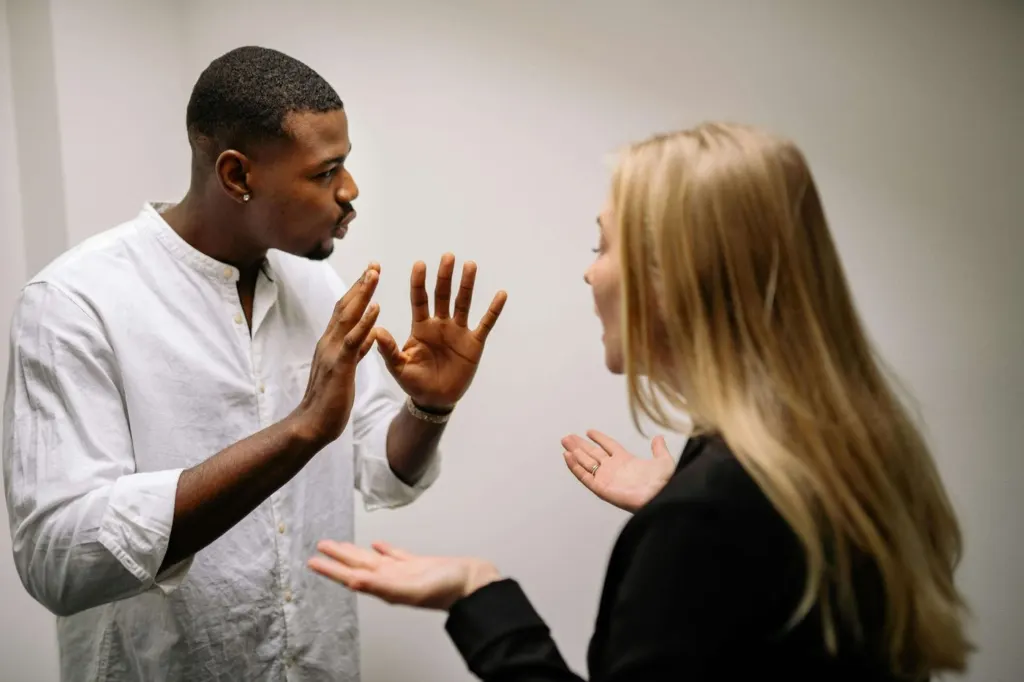A biracial couple having an argument | 94112 | 94116 | 94117